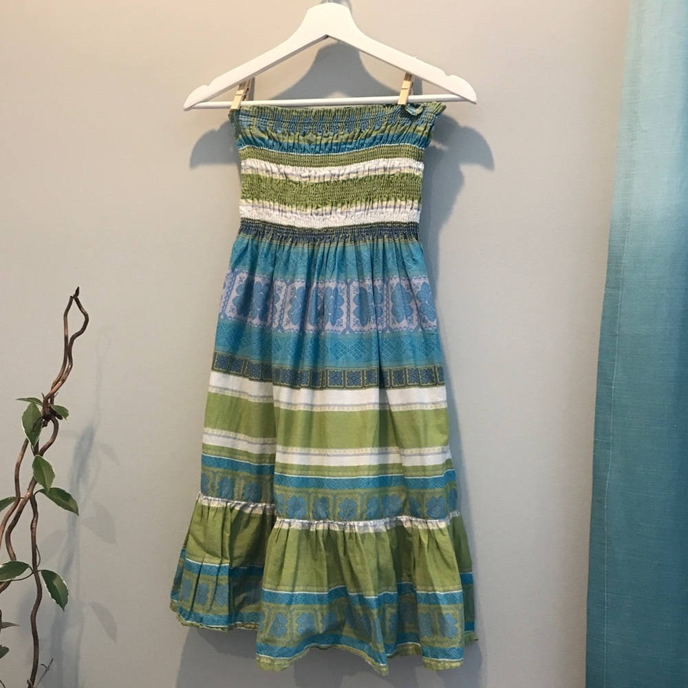 Strapless summer boho patterned sundress